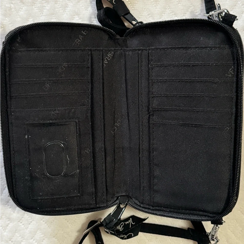Vera Bradley Black Quilted Crossbody Wallet Bag